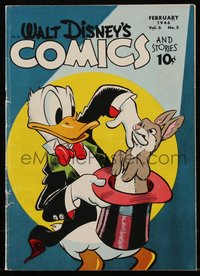 6s0522 WALT DISNEY COMICS & STORIES #65 comic book Feb 1946 magician Donald Duck with rabbit in hat!