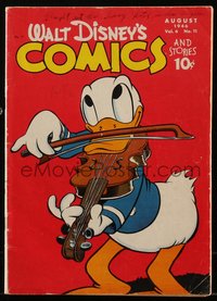 6s0526 WALT DISNEY COMICS & STORIES #71 comic book August 1946 Donald Duck playing violin!