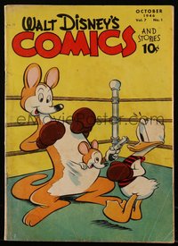 6s0527 WALT DISNEY COMICS & STORIES #73 comic book Oct 1946 Donald Duck & kangaroo in boxing ring!