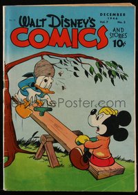 6s0529 WALT DISNEY COMICS & STORIES #75 comic book Dec 1946 Donald Duck & Mickey Mouse on seesaw!