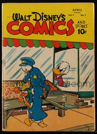 6s0533 WALT DISNEY COMICS & STORIES #79 comic book April 1947 Donald Duck & nephews stealing fruit!