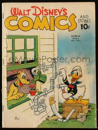 6s0466 WALT DISNEY COMICS & STORIES #7 comic book April 1941 Donald Duck watering plant with Pluto!