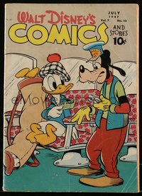 6s0536 WALT DISNEY COMICS & STORIES #82 comic book July 1947 golfer Donald Duck & Goofy on bus!