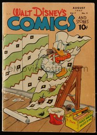 6s0537 WALT DISNEY COMICS & STORIES #83 comic book August 1947 Donald Duck hanging wallpaper!