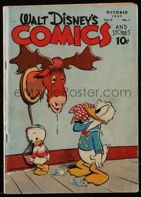 6s0539 WALT DISNEY COMICS & STORIES #85 comic book Oct 1947 Donald Duck & nephew w/prank moose head!