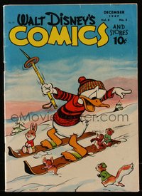 6s0541 WALT DISNEY COMICS & STORIES #87 comic book December 1947 Donald Duck skiing with critters!