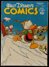 6s0543 WALT DISNEY COMICS & STORIES #89 comic book February 1948 Donald Duck & nephews sledding!
