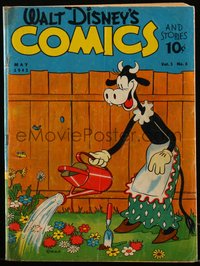 6s0467 WALT DISNEY COMICS & STORIES #8 comic book May 1941 Clarabell watering flowers in her garden!