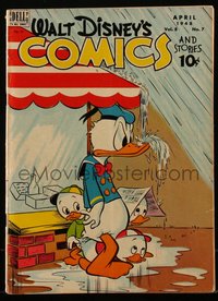 6s0545 WALT DISNEY COMICS & STORIES #91 comic book April 1948 Donald Duck & nephews dodge the rain!
