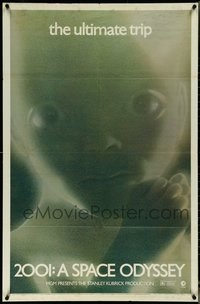 6t0978 2001: A SPACE ODYSSEY 1sh R1971 Stanley Kubrick, star child c/u, the ultimate trip!