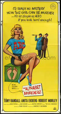 6t0323 ALPHABET MURDERS 3sh 1966 Tony Randall, it's no mystery why sexy Anita Ekberg is murder!