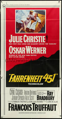 6t0327 FAHRENHEIT 451 3sh 1967 Francois Truffaut, Julie Christie, Oskar Werner, Ray Bradbury, rare!