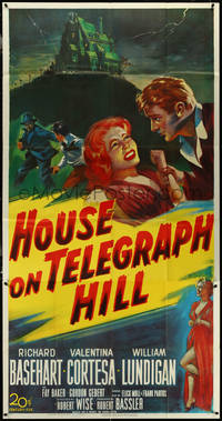 6t0337 HOUSE ON TELEGRAPH HILL 3sh 1951 Basehart, Cortesa, Robert Wise film noir, cool artwork!