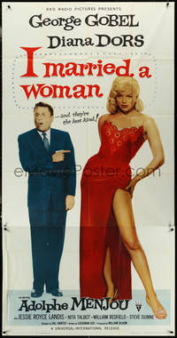 6t0338 I MARRIED A WOMAN 3sh 1958 full-length image of sexiest Diana Dors & George Gobel, rare!