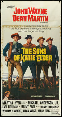 6t0348 SONS OF KATIE ELDER 3sh 1965 great line up of John Wayne, Dean Martin & others, Martha Hyer!