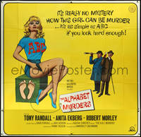 6t0305 ALPHABET MURDERS 6sh 1966 Tony Randall, it's no mystery why sexy Anita Ekberg is murder, rare!