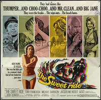 6t0315 SWEET RIDE 6sh 1968 1st Jacqueline Bisset standing topless in bikini, cool surfing art, rare!