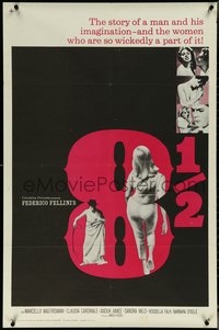 6t0981 8 1/2 int'l 1sh 1963 Fellini, Marcello Mastroianni & sexy Claudia Cardinale, ultra rare!