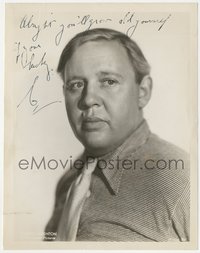 6t0076 CHARLES LAUGHTON signed 8x10.25 still 1930s head & shoulders portrait at Paramount Pictures!