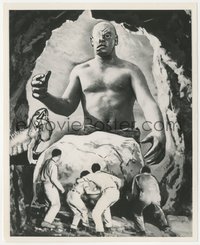 6t1542 CYCLOPS 8.25x10 still 1957 FX scene with Lon Chaney Jr., Craig, Talbott & Drake vs monster!