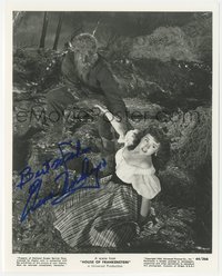 6t0164 ELENA VERDUGO signed 8x10 REPRO photo 1980s w/Wolfman Lon Chaney Jr. in House of Frankenstein!