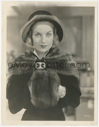 6t1551 GAY BRIDE 8x10.25 still 1934 beautiful Carole Lombard wearing fur shawl & matching muff!