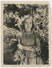 6t0087 GLORIA JEAN signed 8x10.25 still 1939 pretty smiling teen portrait standing in a forest!