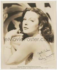 6t0089 HEDY LAMARR signed 8x10 still 1950 close up of the beautiful star wearing backless dress!