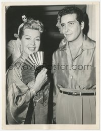 6t1571 LANA TURNER 7x9 news photo 1957 art party with her violent gangster lover Johnny Stompanato!