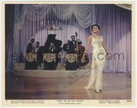 6t0096 LENA HORNE signed color 8x10 still #12 1956 with band on stage in Meet Me in Las Vegas!