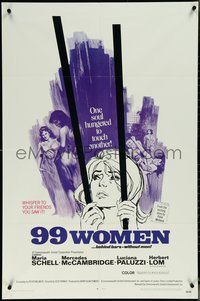 6t0982 99 WOMEN 1sh 1969 Jess Franco's 99 Mujeres, they're behind bars without men, sexy art!