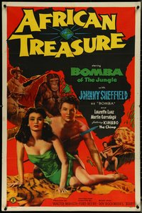 6t0985 AFRICAN TREASURE 1sh 1952 Johnny Sheffield as Bomba of the Jungle!