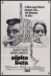 6t0995 ALPHA BETA 1sh 1976 Albert Finney and Rachel Roberts in stage play adaptation, ultra rare!