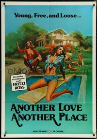 6t1002 ANOTHER LOVE ANOTHER PLACE 1sh 1978 art of young, free, loose & sexy women at swimming pool!