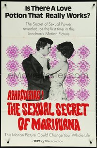 6t1003 APHRODISIAC: THE SEXUAL SECRET OF MARIJUANA 1sh 1971 a love potion that works, ultra rare!