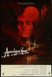 6t1004 APOCALYPSE NOW 1sh 1979 Francis Ford Coppola, classic Bob Peak art of Brando and Sheen!