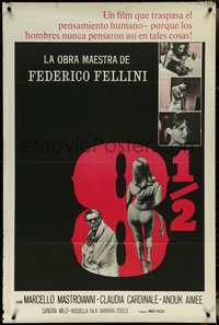 6t0403 8 1/2 Argentinean R1960s Fellini, Marcello Mastroianni & Claudia Cardinale, ultra rare!