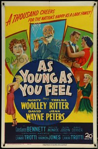 6t1006 AS YOUNG AS YOU FEEL 1sh 1951 great art including young sexy Marilyn Monroe!