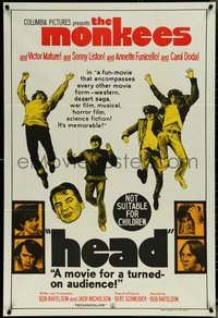 6t0550 HEAD Aust 1sh 1968 The Monkees, Peter Tork, Davy Jones, Micky Dolenz, Nesmith, ultra rare!