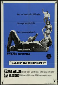 6t0554 LADY IN CEMENT Aust 1sh 1968 Frank Sinatra with a .45 & Welch with a 37-22-35, ultra rare!