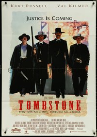 6t0559 TOMBSTONE Aust 1sh 1994 Kurt Russell as Wyatt Earp, Val Kilmer as Doc Holliday, rare!