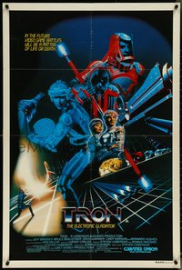 6t0561 TRON Aust 1sh 1982 Walt Disney, great image of Boxleitner in title role in red suit!