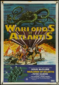 6t0563 WARLORDS OF ATLANTIS Aust 1sh 1978 really cool fantasy art with monsters by Josh Kirby, ultra rare!