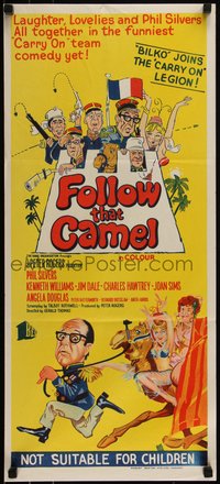 6t0477 CARRY ON IN THE LEGION Aust daybill 1967 wacky art of Phil Silvers & cast, Follow That Camel!