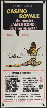 6t0479 CASINO ROYALE Aust daybill 1967 David Niven, Andress, all-star James Bond spy spoof