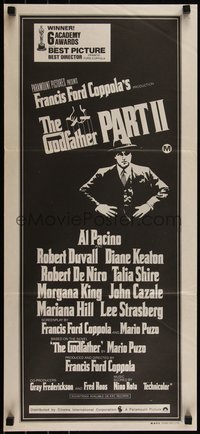 6t0494 GODFATHER PART II Aust daybill 1975 Al Pacino in Francis Ford Coppola classic crime sequel!