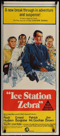 6t0505 ICE STATION ZEBRA Aust daybill 1969 Rock Hudson, Jim Brown, Ernest Borgnine, different art!