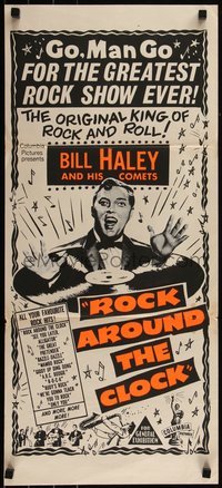 6t0524 ROCK AROUND THE CLOCK Aust daybill R1960s Bill Haley & His Comets, The Platters, ultra rare!