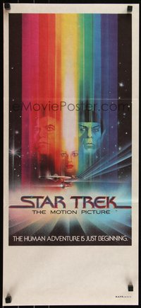 6t0528 STAR TREK Aust daybill 1979 art of William Shatner & Leonard Nimoy by Bob Peak, no credits!