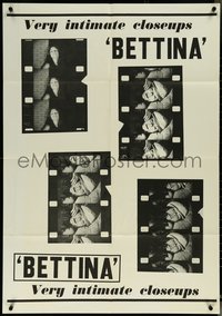 6t1021 BETTINA 1sh 1972 sexy film strip images, very intimate close-ups, Nick Millard?, ultra rare!